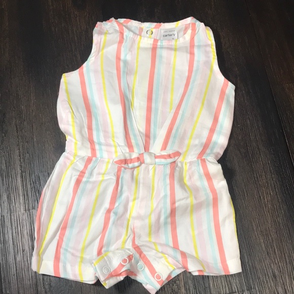 Sleeveless Stripe Multicolor Romper NWOT - Picture 1 of 6